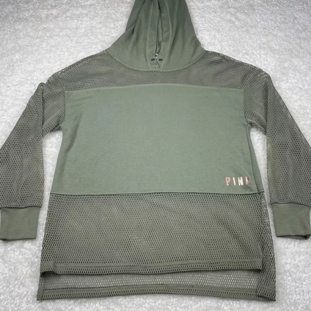 VS/PINK "Pink" FRONT & BACK MESH Oversized HOODIE SZ. Small/Medium